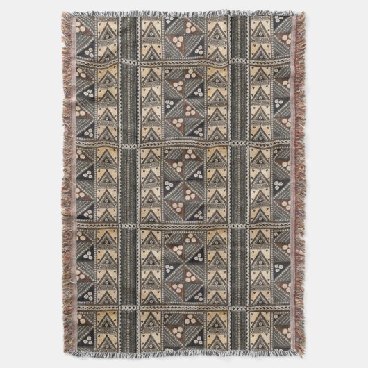 ハワイの結婚式の樹皮布の布 スローブランケット (正面縦)