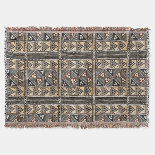 ハワイの結婚式の樹皮布の布 スローブランケット (正面)