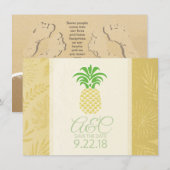 ハワイの結婚式  ピンアップパイナップル セーブザデート (正面/裏面)