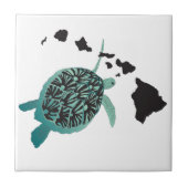 ハワイの緑のウミガメおよびハワイの島 タイル (正面)
