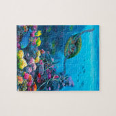 ハワイの緑のウミガメの熱帯魚礁 ジグソーパズル (横)