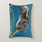 ハワイの緑のウミガメ アクセントクッション (正面(垂直))