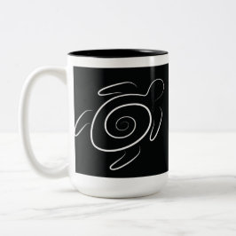 ハワイの緑のウミガメ ツートーンマグカップ