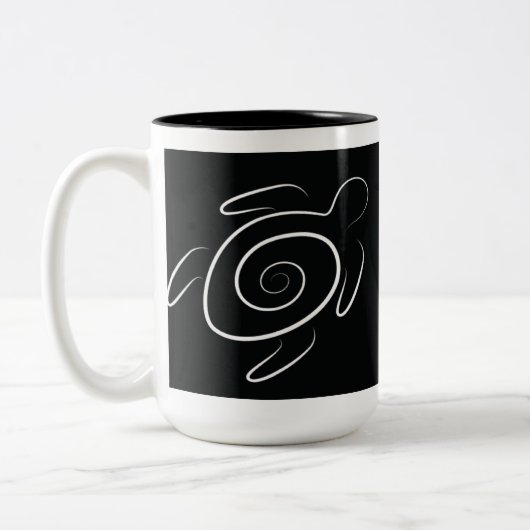 ハワイの緑のウミガメ ツートーンマグカップ (左)