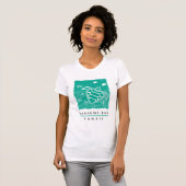 ハワイの緑のウミガメ- Hanauma湾 Tシャツ (正面フル)