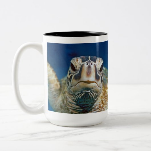 ハワイの緑のウミガメ、Honu ツートーンマグカップ (左)