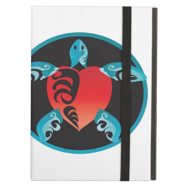 ハワイの緑のウミガメ iPad AIRケース (正面(閉時))