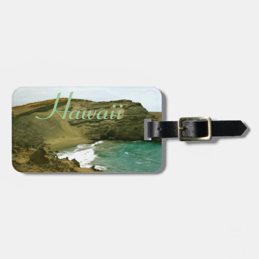 ハワイの緑の砂のビーチの手荷物I.D. ラゲッジタグ (正面横)