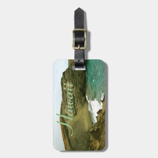ハワイの緑の砂のビーチの手荷物I.D. ラゲッジタグ (正面縦)