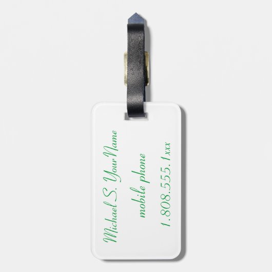 ハワイの緑の砂のビーチの手荷物I.D. ラゲッジタグ (裏面縦)