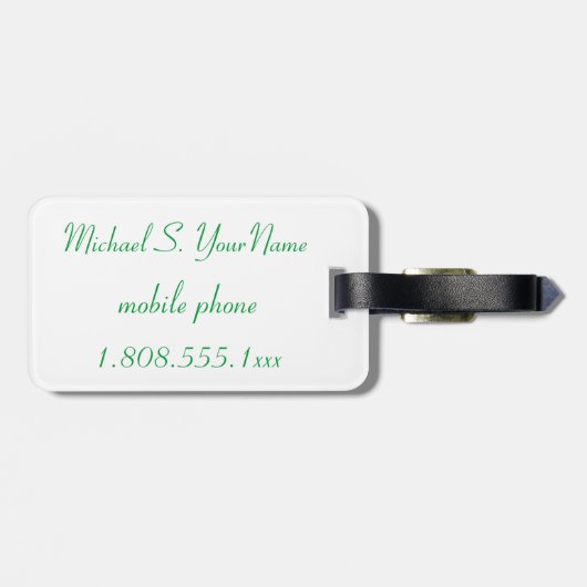 ハワイの緑の砂のビーチの手荷物I.D. ラゲッジタグ (裏面横)