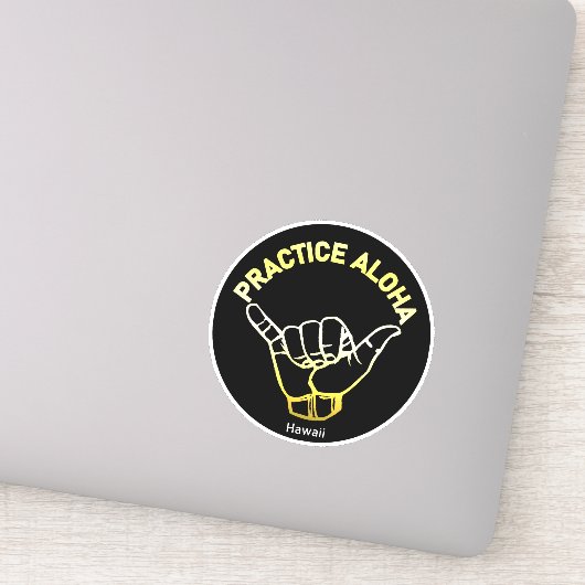 ハワイの練習アロハゴールデンシャカつる（ルーズ） シール (詳細)