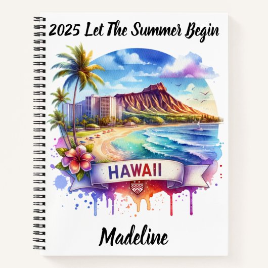 ハワイの美しいビーチと景色を探索 ノートブック (正面)