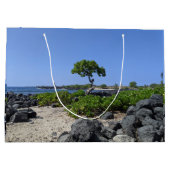 ハワイの自然風景写真  ラージペーパーバッグ (裏面)