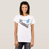 ハワイの花のハイビスカスのワイシャツ Tシャツ (正面フル)