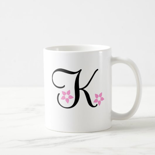 ハワイの花のマグ"K " コーヒーマグカップ (右)