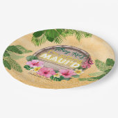 ハワイの花嫁お別れパーティー ペーパープレート (アングル)