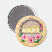 ハワイの花嫁お別れパーティー　マウイで結婚前のお祝い マグネット (正面/裏面)