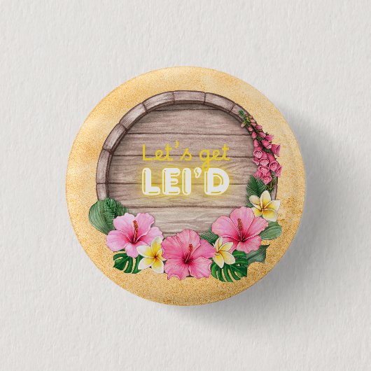 ハワイの花嫁お別れパーティー 缶バッジ (正面)