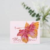 ハワイの花 ヒプシス お礼 ウェディング ポストカード (スタンド正面)