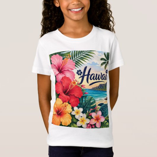ハワイの花 Tシャツ (正面)