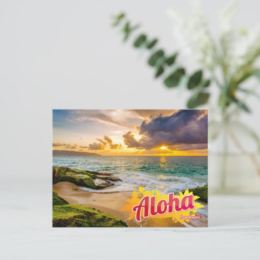 ハワイの葉書からアロハ ポストカード (スタンド正面)