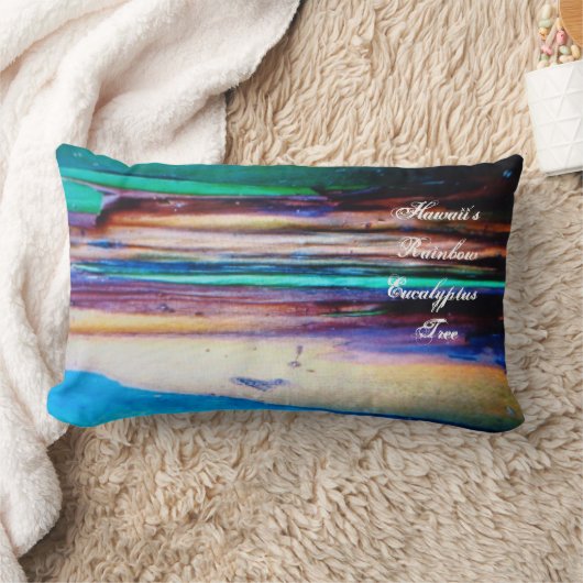 ハワイの虹のユーカリノキの枕 ランバークッション (ブランケット)