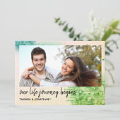 ハワイの行先の結婚式の保存の日付の写真図 招待状 (スタンド正面)