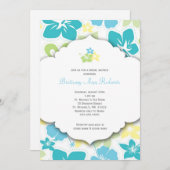 ハワイの誕生会かブライダルシャワーの招待 招待状 (正面/裏面)