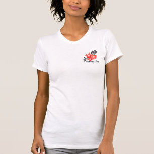 ハワイの赤いハイビスカスの花 Tシャツ