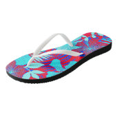 ハワイの逃走のスタイルはっきりしたな色の花柄パターン ビーチサンダル (アングル)