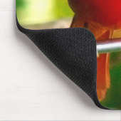 ハワイの野生の赤い（鳥）ショウジョウコウカンチョウ マウスパッド (コーナー)