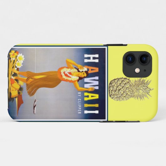 ハワイの金ゴールドのパイナップルフラのダンサー Case-Mate iPhoneケース (裏面(横))