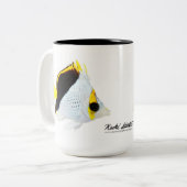 ハワイの鋳掛け屋のButterflyfish ツートーンマグカップ (正面左)