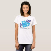 ハワイの青いハイビスカスの花 Tシャツ (正面フル)