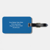 ハワイの青い海と緑のヤシの木「夏は」 ラゲッジタグ (裏面横)