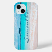 ハワイの青い海サンディビーチ写真あなたの名前を追加 Case-Mate iPhoneケース (裏面)
