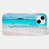 ハワイの青い海サンディビーチ写真あなたの名前を追加 Case-Mate iPhoneケース (裏面 (横))
