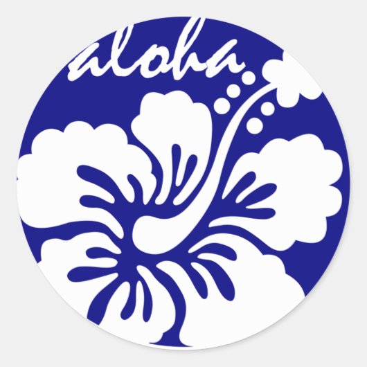 ハワイの青い花 ラウンドシール (正面)
