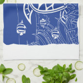 ハワイの青のカメ キッチンタオル (折り畳み)