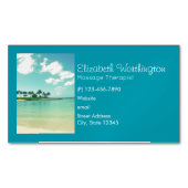 ハワイの静かで穏やかなターコイズビーチ マグネット名刺 (正面)