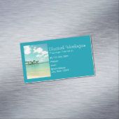 ハワイの静かで穏やかなターコイズビーチ マグネット名刺 (インサイチュ)