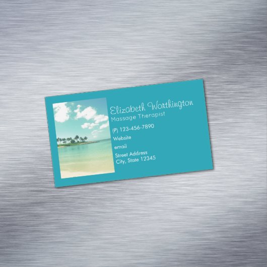 ハワイの静かで穏やかなターコイズビーチ マグネット名刺 (インサイチュ)