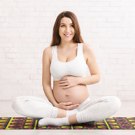 ハワイの黄色い赤い三角形 ヨガマット