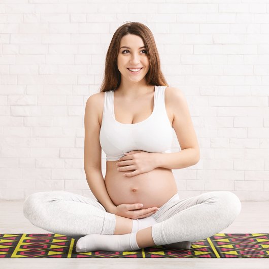 ハワイの黄色い赤い三角形 ヨガマット