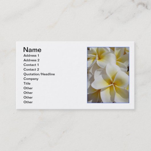 ハワイのFrangipani 名刺 (正面)