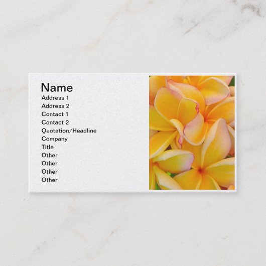 ハワイのFrangipani 名刺 (正面)