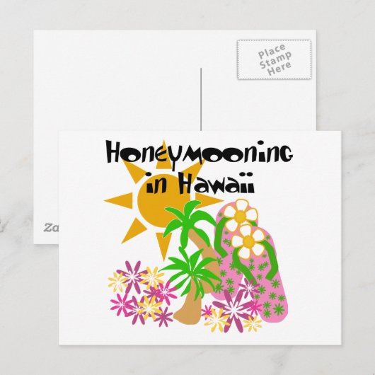 ハワイのHoneymooning ポストカード (正面/裏面)