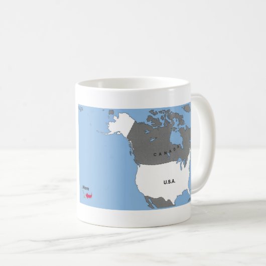 ハワイはどこ?マグカップ コーヒーマグカップ (正面右)