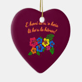 ハワイはによってハワイアンの私の誕生日である私に接吻します セラミックオーナメント (右)